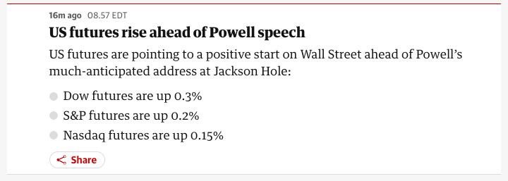 cryptorover's tweet photo. 💥BREAKING:

🇺🇸 U.S. Futures rise ahead of Powell Speech. 

What does the market know? 🚀 https://t.co/35YvRhYJ1J