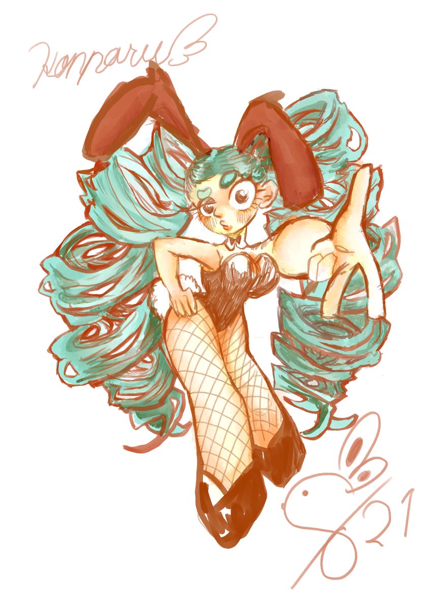 #バニーの日 #バニーの日2025 #8月21日はバニーの日 
1日遅れた
ツインテドリルバニーガールが好きです