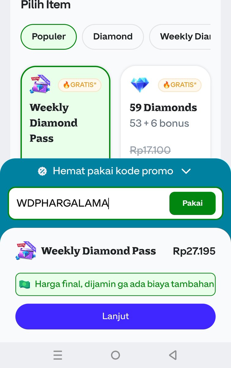 mlbbproplay's tweet image. Guess info A1

Yang lain wdp harga naik baru, top up di gopay games kembalian seribu

Harga WDP tetap
26.555 

Pake kode WDPHARGALAMA di gopay games,jadi harga lama ni wdp gopay

Terus ada WDP GRATIS, kode voc masukin di apk gopay kodenya GOPAYDOMPETANDALANMPL

Makasi gopayyyyy