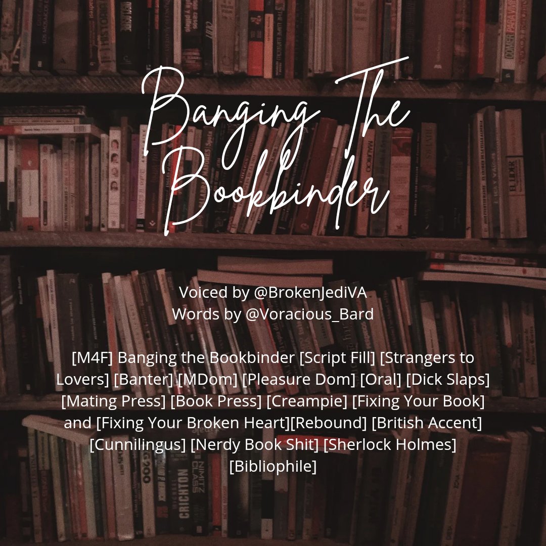 Today's audio

One from the vault

'Banging The Bookbinder' 

Words by the amazing u/voracious_bard

Nerdy Pleasure Dom, anyone? 

reddit.com/r/gonewildaudi…