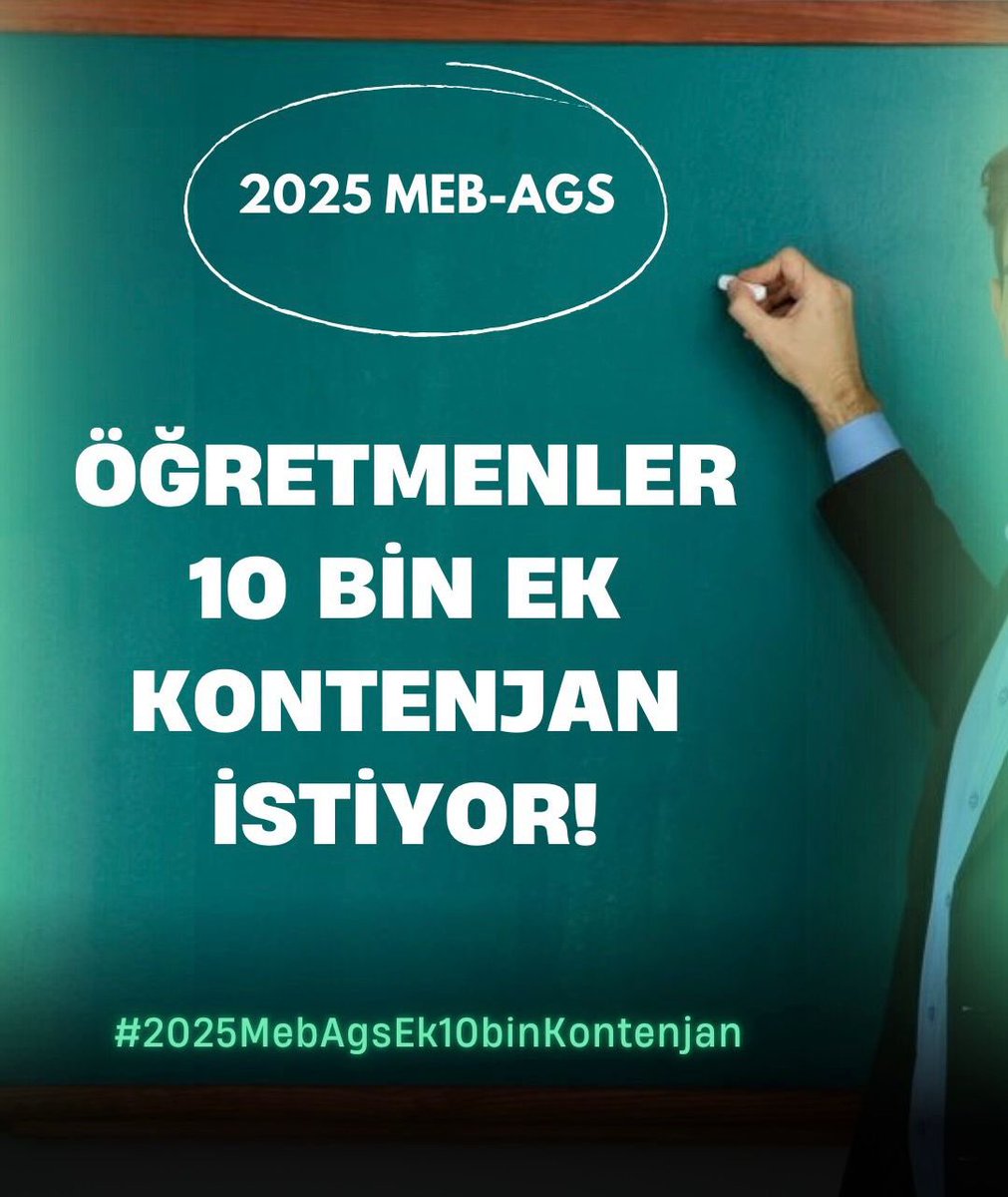 Biz öğretmenler emek verdik mesleğimize hazırız bu sene 20 bin alım ile atanmak istiyoruz. 
#2025MebAgsEk10binKontenjan
<a href="/Yusuf__Tekin/">Yusuf Tekin</a> <a href="/tcmeb/">Millî Eğitim Bakanlığı</a> <a href="/RTErdogan/">Recep Tayyip Erdoğan</a>