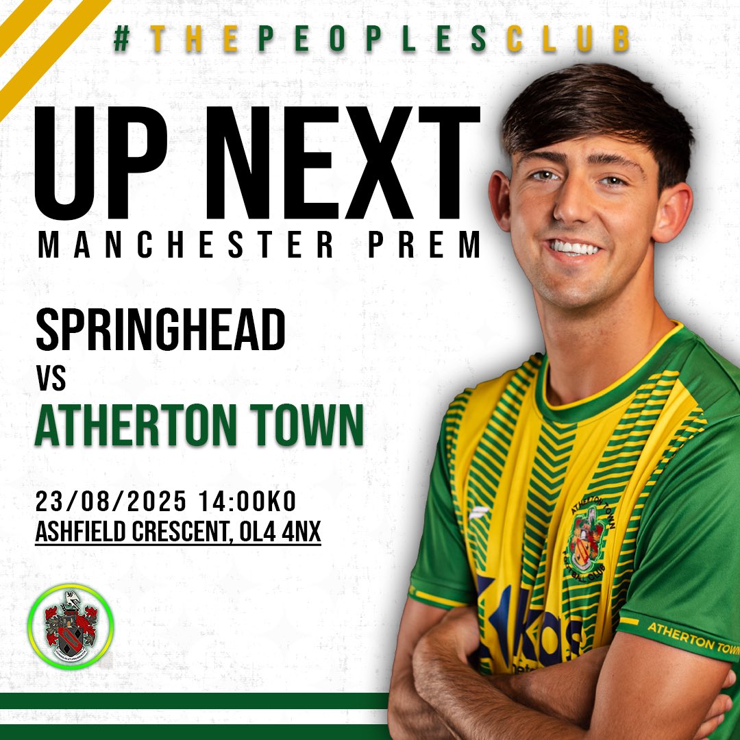 MATCH INFO ⚽️ 

Tomorrow our first team take on Springhead away in the league. 

🏟 Ashfield Crescent, OL4 4NX
⏰ 14:00 KO
🎟 FREE

Come and join us to cheer on the lads! 

🟢🟡

#ATFC #ThePeoplesClub
