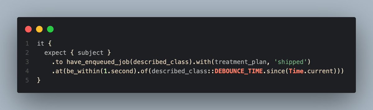 TIL: How to check with RSpec whether a job is scheduled for a specified time, allowing for some margin of error. 

This solution was generated by Copilot in VSCode through autocompletion. That thing scares me, yet at the same time it makes me feel super productive.

#rspec