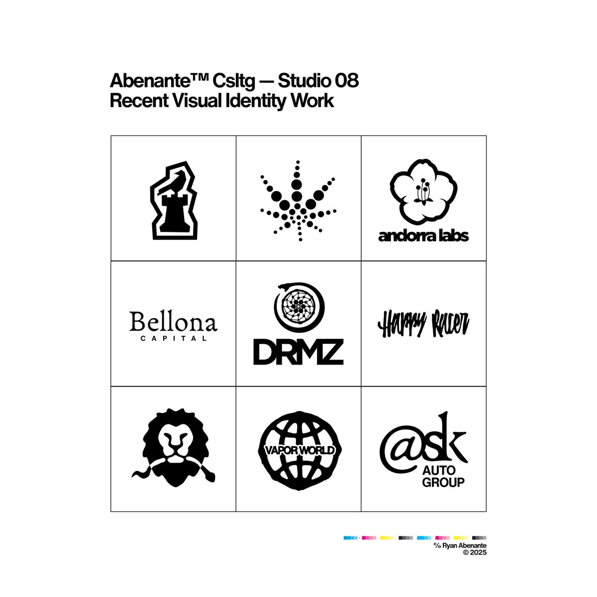 Hi, I’m Ryan Abenante and I’m a designer (and artist).

Some of the services I offer:

✖︎ Building complete brands
✖︎ Visual Identities
✖︎ UI
✖︎ Custom Typography
✖︎ Marketing campaigns/content

Here’s some of my recent visual identity work from real clients.