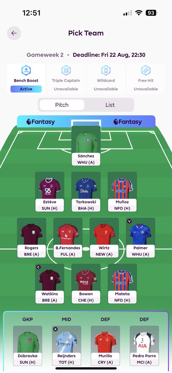 MashuniFPL's tweet photo. @GameweekGuru Bench boost viable? https://t.co/q9biAfQAMs