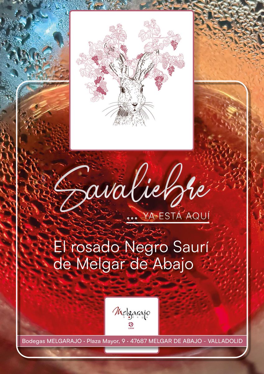 Ya está aquí el Negro Saurí, Savaliebre Rosado. Una oportunidad única para degustarlo. Variedad minoritaria y única, fruto de años de investigación.
#negrosaurí #bodegasmelgarajo #prietopicudo #valdeleña #melgus
#DOLEON #melgardeabajo