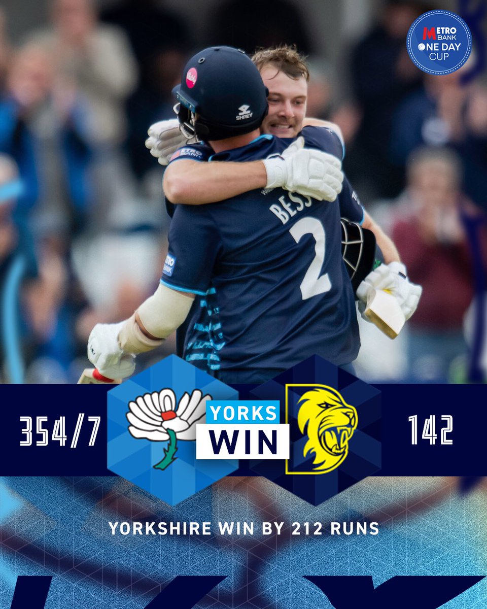 YORKSHIRE WIN!

An absolutely stunning victory here at Scarborough ☀️