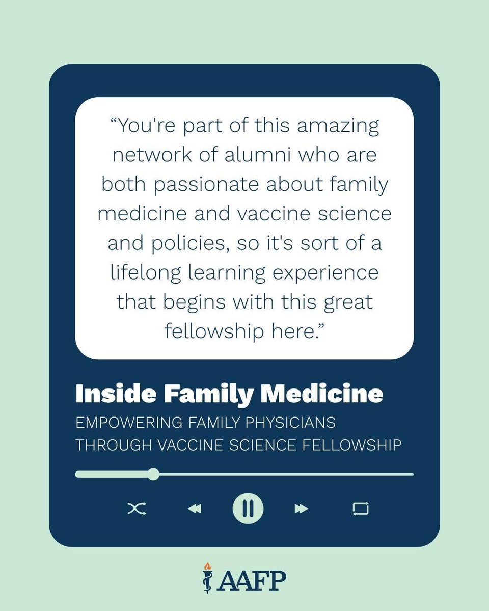 Margot Savoy MD, MPH, FAAFP (@margotsavoy) on Twitter photo Former Vaccine Science Fellows Dr. Neha Chande and Dr. Llewellyn Mensah share how the #AAFP’s fellowship strengthened their ability to guide patients on vaccines and advocate for public health on #InsideFamilyMedicine.
 🎧 bit.ly/4nXMP1B Former Vaccine Science Fellows Dr. Neha Chande and Dr. Llewellyn Mensah share how the #AAFP’s fellowship strengthened their ability to guide patients on vaccines and advocate for public health on #InsideFamilyMedicine.
 🎧 bit.ly/4nXMP1B