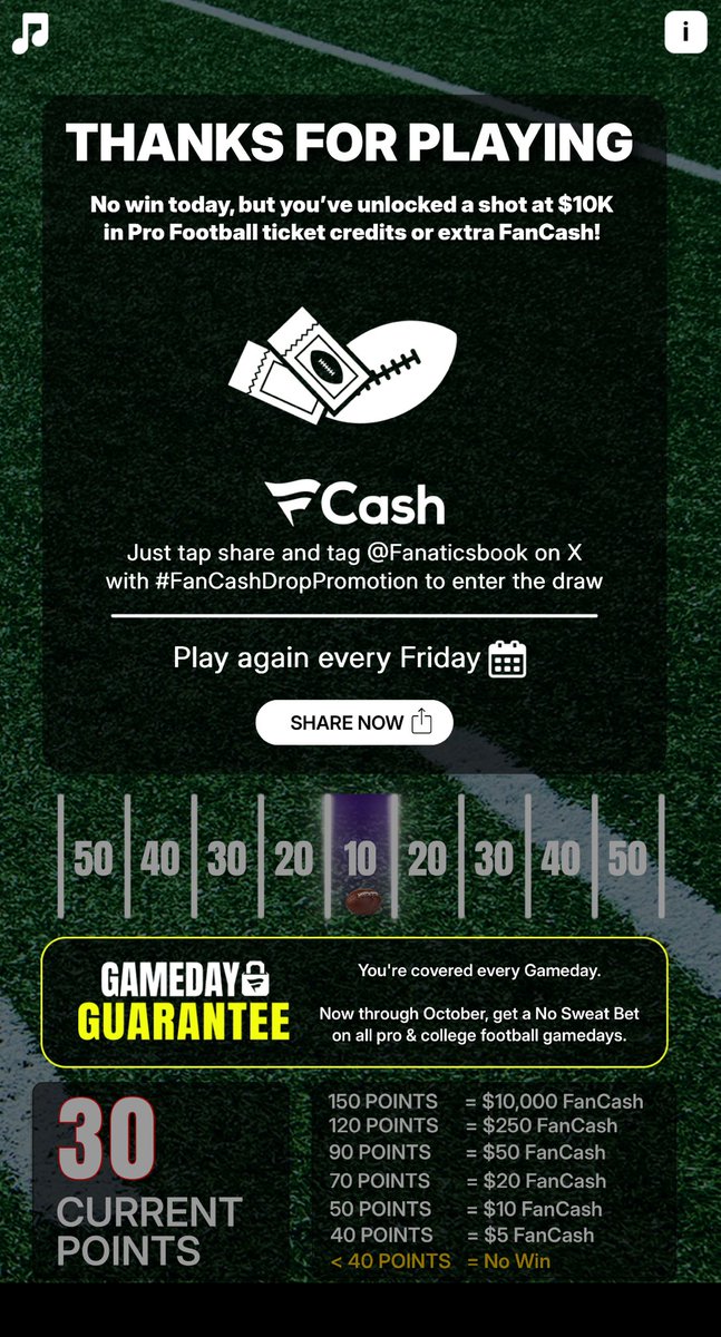 Play the #FanCashDropPromotion today

 fanatics.onelink.me/5kut/p6fykbjo