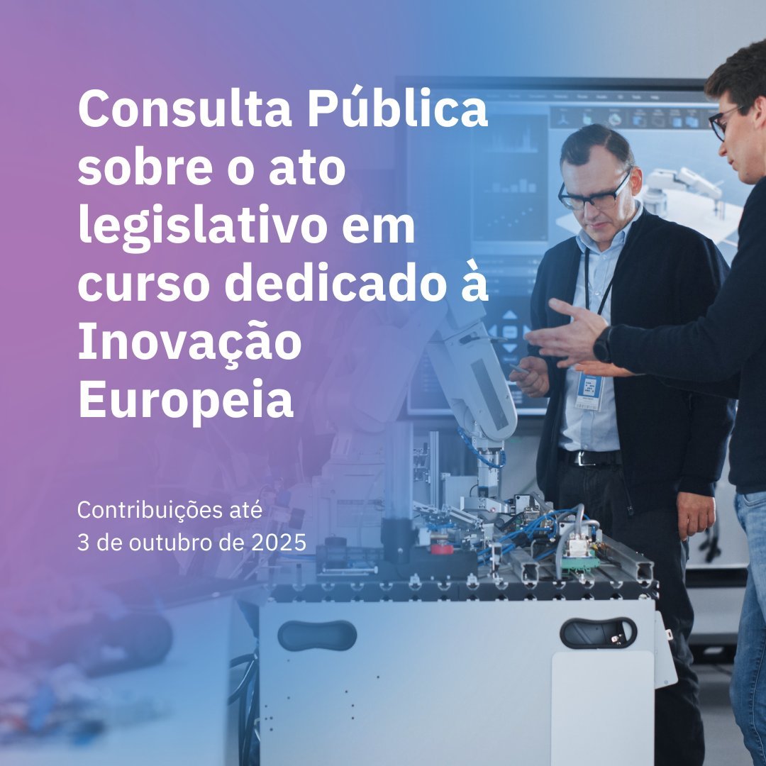 📢 Está a decorrer a consulta pública sobre o novo ato legislativo europeu para a inovação.

🗓️ Participe até 3 de outubro.

🔗 Saiba mais: fct.pt/consulta-publi…