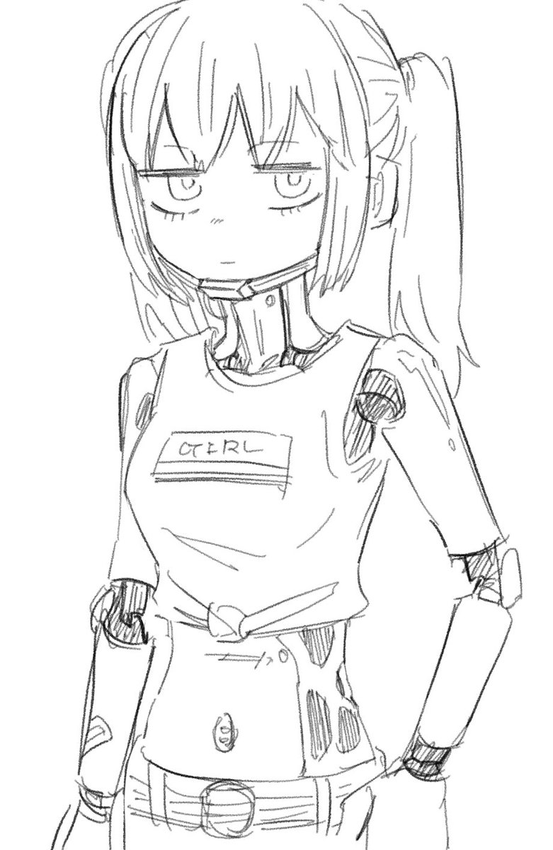 なんか気づいたらマキナのタンクトップ姿を落書きしていた