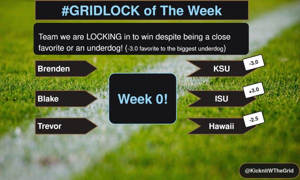 KicknitWTheGrid's tweet image. Week 0 is here! We break it down and give out picks and #Gridlock  picks! Limited options for the Gridlock this week, but we roll on regardless! Our quick hits “ #7on7 ” mailbag is at the end too! And ode to PTI. 

Drop your picks and you #Gridlock in the comments!…