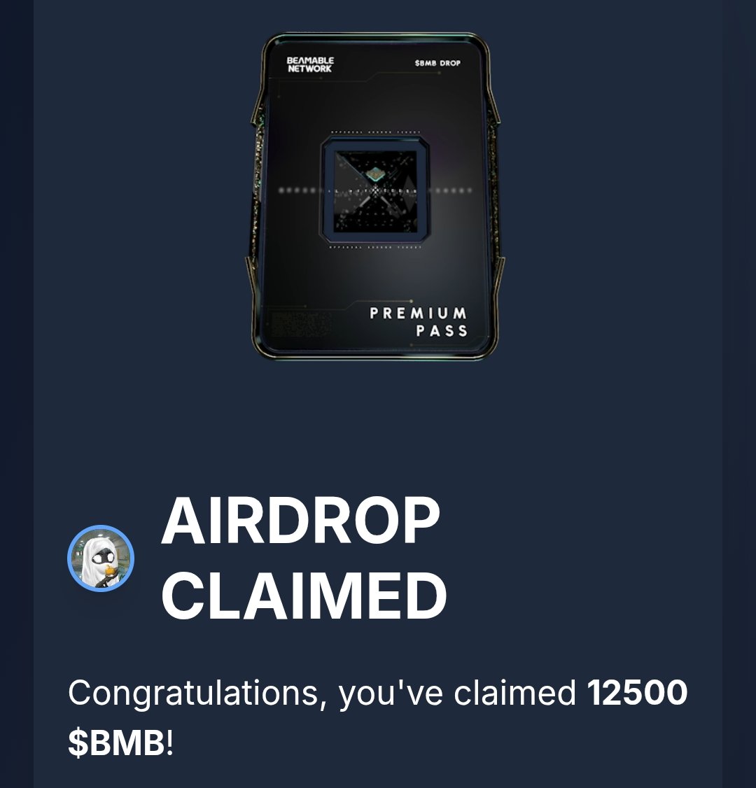 Tonychilla (@tonychilla_eth) on Twitter photo just claimed my <a href="/BeamableNetwork/">Beamable Network</a> airdrop
> connect your twitter profile
> follow and make a post
> claim
claims.beamable.network/api/twitter-ca… just claimed my <a href="/BeamableNetwork/">Beamable Network</a> airdrop
> connect your twitter profile
> follow and make a post
> claim
claims.beamable.network/api/twitter-ca…