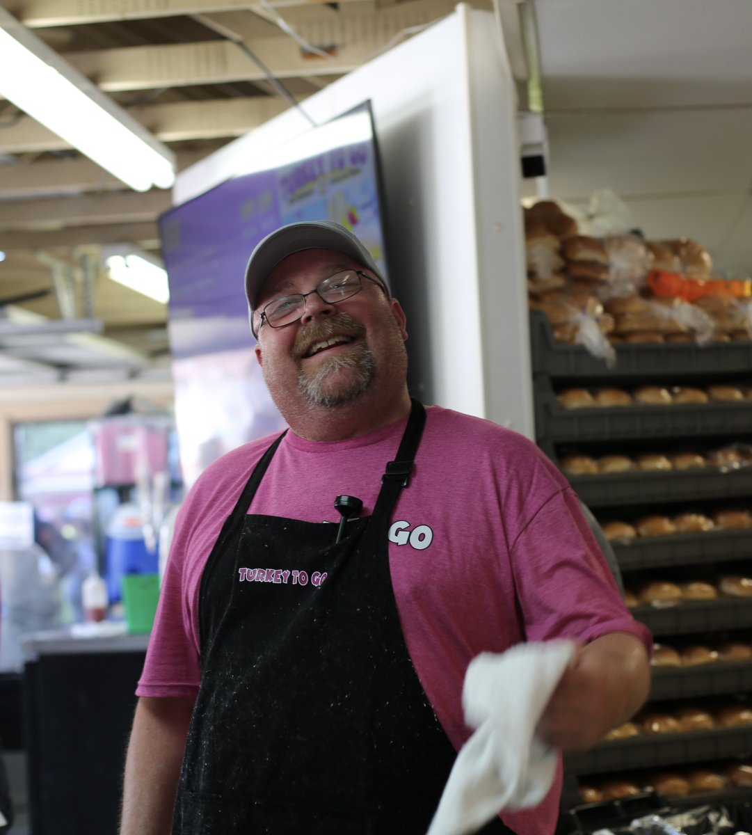 TurkeyToGo's tweet image. This is Matt—our Sous Chef. He’s up before the sun, already moving pans and firing up flavor while most of the Fairgrounds are still quiet. Matt’s the kind of guy who shows up early, works hard, and keeps a smile on his face no matter how long the day gets.