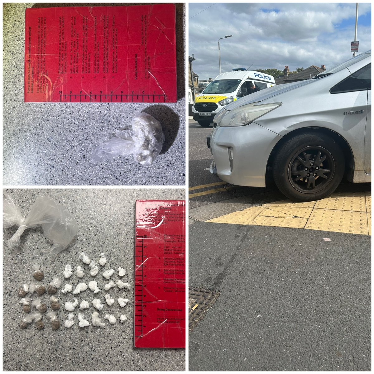 MPSHavering's tweet photo. EA Proactive Officers stopped a Vehicle in Romford Town Centre on 21/08/25. The Occupant attempted to discard Wraps of Crack Cocaine & Heroin.
The Occupant was subsequently Arrested then Charged & Remanded to Court for Possession with Intent to Supply Class A Drugs.
#EAPRO https://t.co/m7KWlebsNu