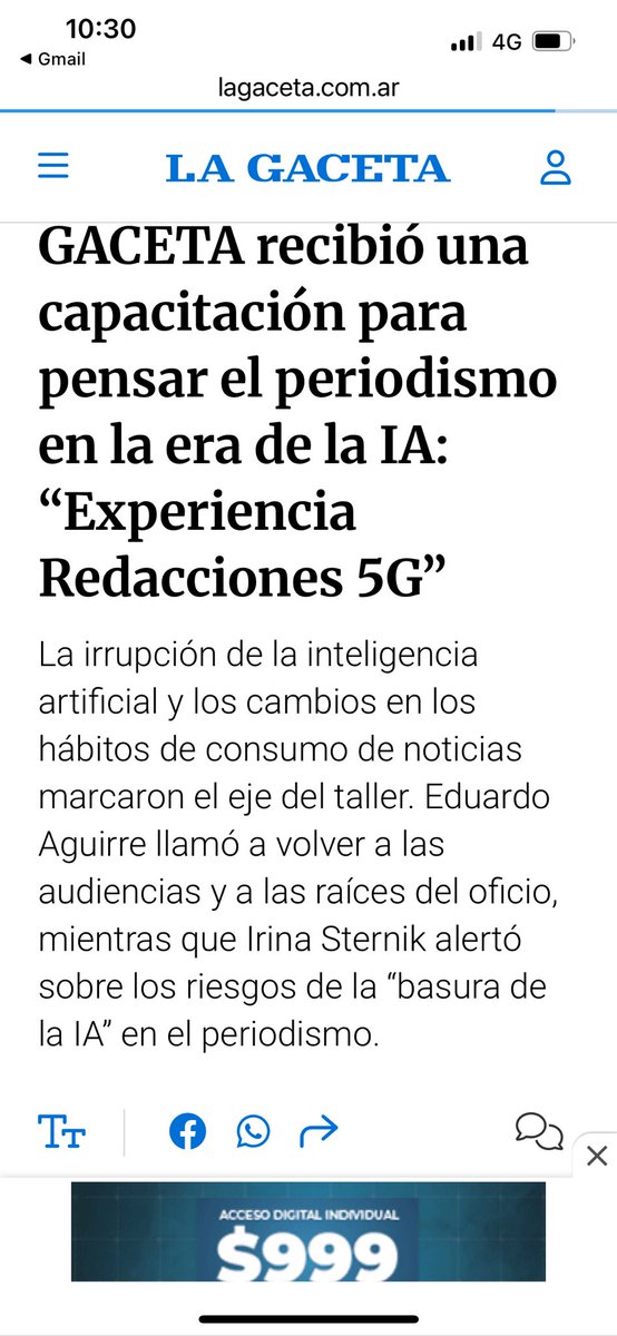 Ayer estuvimos en <a href="/LaGacetaTucuman/">La Gaceta de Tucumán</a> dando una capacitación con <a href="/EduAguirre/">𝗘𝗱𝘂𝗮𝗿𝗱𝗼 𝗠 𝗔𝗴𝘂𝗶𝗿𝗿𝗲 ©</a> para <a href="/Redacciones5G/">Redacciones5G</a>. Gracias por la nota 🙌