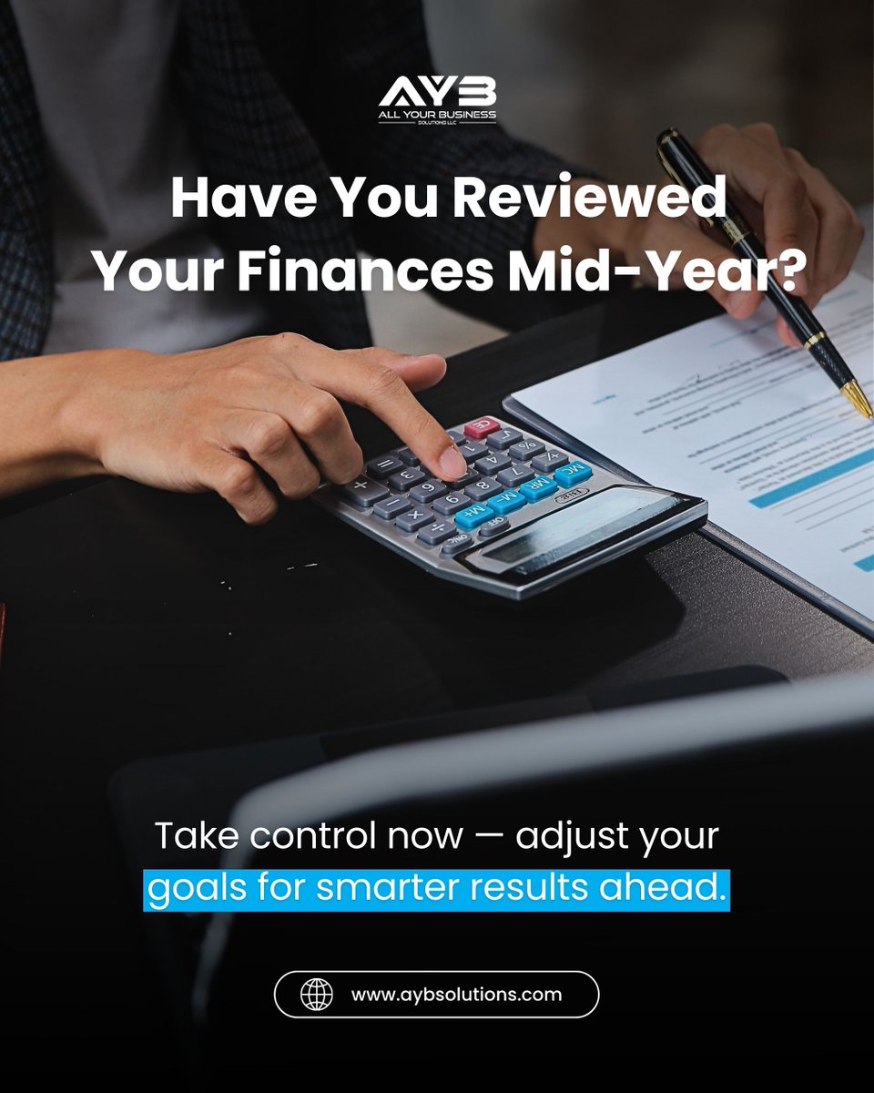 AYBSolutions's tweet image. Take control of your business&apos;s future with a mid-year financial review.

We empower you to make informed decisions with confidence by ensuring your financial records are well-organized and accurate.

Let us provide the clarity you need to lead.

#aybsolutions #businessfinance