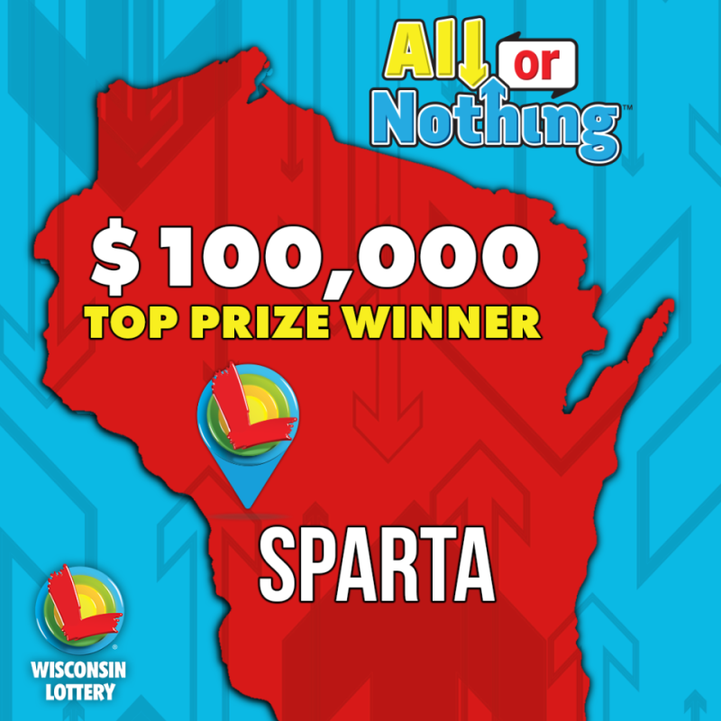 wilottery's tweet photo. They matched ALL and get EVERYTHING!
Congrats to the $100,000 All or Nothing TOP PRIZE winner! The winning ticket, matching 11 of 11 numbers, was purchased at A1 Sparta Gas on 711 Avon Rd. in Sparta for the Thursday, 08/21 Midday drawing.
Learn more about this #WisconsinOnly Lotto game at https://t.co/28Td6XFWok.
#AllOrNothing #TopPrizeWinner #WINsconsin