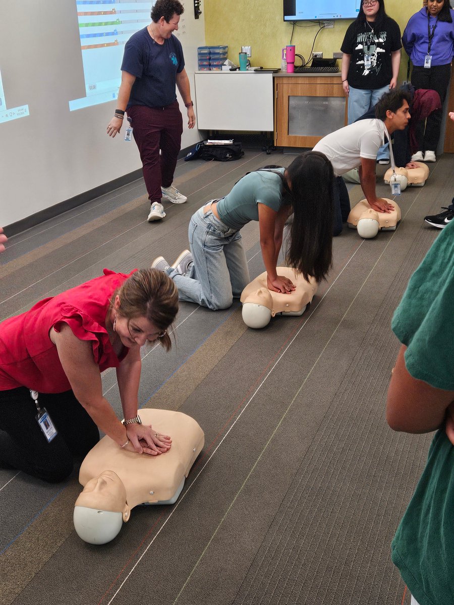 In preparation for their upcoming certification exams, our Clinical Rotations &amp; EMT students practiced their BLS/CPR skills. Our teachers did a great job making the week fun &amp; exciting, even holding some friendly competitions. Thanks to the STEAM Center for hosting our students!