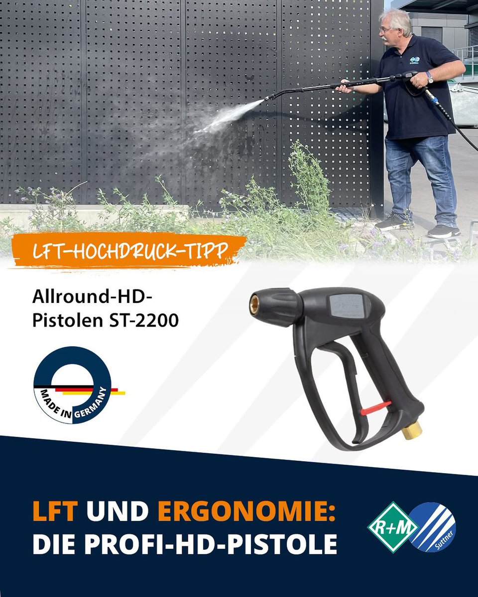 💦 ST-2200 – die Profipistole für alle Fälle

Ergonomisch. Leistungsstark. Langlebig.

Mit LFT-Technologie für weniger Kraftaufwand und Verschleiß.
In vier Varianten – auch mit Drehgelenk.

Ein echtes Kraftpaket für den harten Alltag. 🔧🧼

👉 Zum Shop: shop.rm-suttner.com