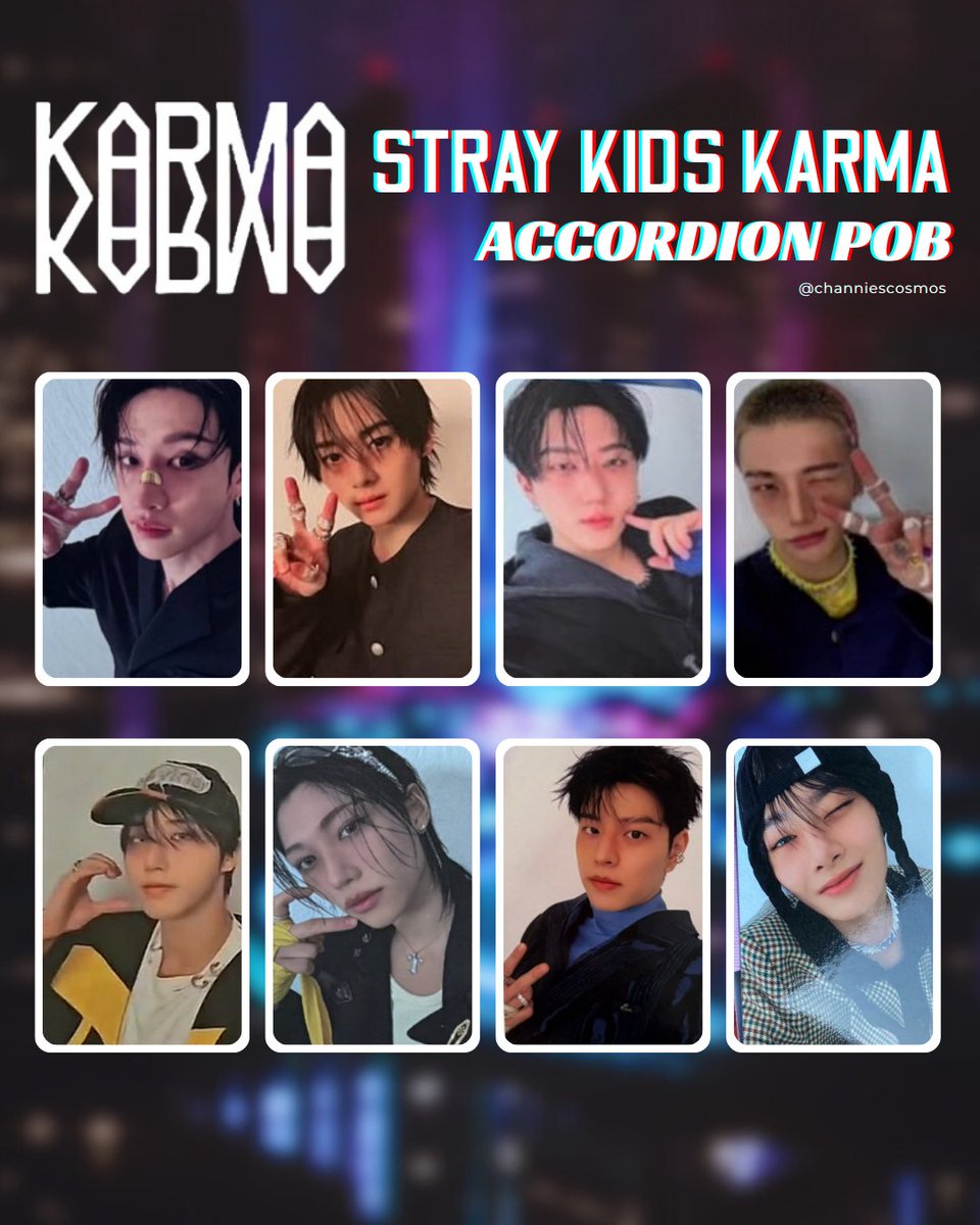 stray kids karma ot8 accordion pob and accordion version photocard