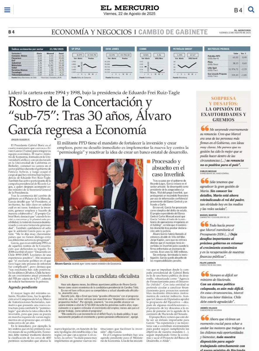 Roberto PAIVA (@pymeexporta) on Twitter photo Alvaro García, sin duda será un aporte a consolidar las ansías de crecimiento y espero las de desarrollo
Sólo cabe expresar los mejores deseos
<a href="/__elmercurio/">El Mercurio</a> <a href="/meconomia/">Ministerio de Economía, Fomento y Turismo</a> Alvaro García, sin duda será un aporte a consolidar las ansías de crecimiento y espero las de desarrollo
Sólo cabe expresar los mejores deseos
<a href="/__elmercurio/">El Mercurio</a> <a href="/meconomia/">Ministerio de Economía, Fomento y Turismo</a>