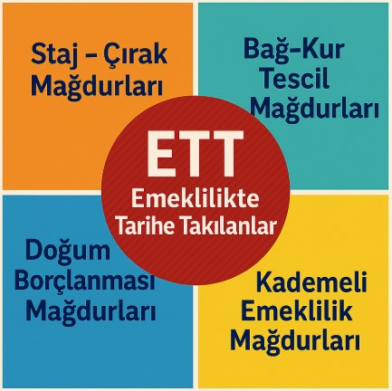<a href="/csgbakanligi/">T.C. Çalışma ve Sosyal Güvenlik Bakanlığı</a> Kademeli Emeklilik
Anayasal Bir Haktır
<a href="/ETTDER1999/">🧭 EMEKLİLİKTE TARİHE TAKILANLAR DERNEĞİ</a> 
#BuDavaHepimizin