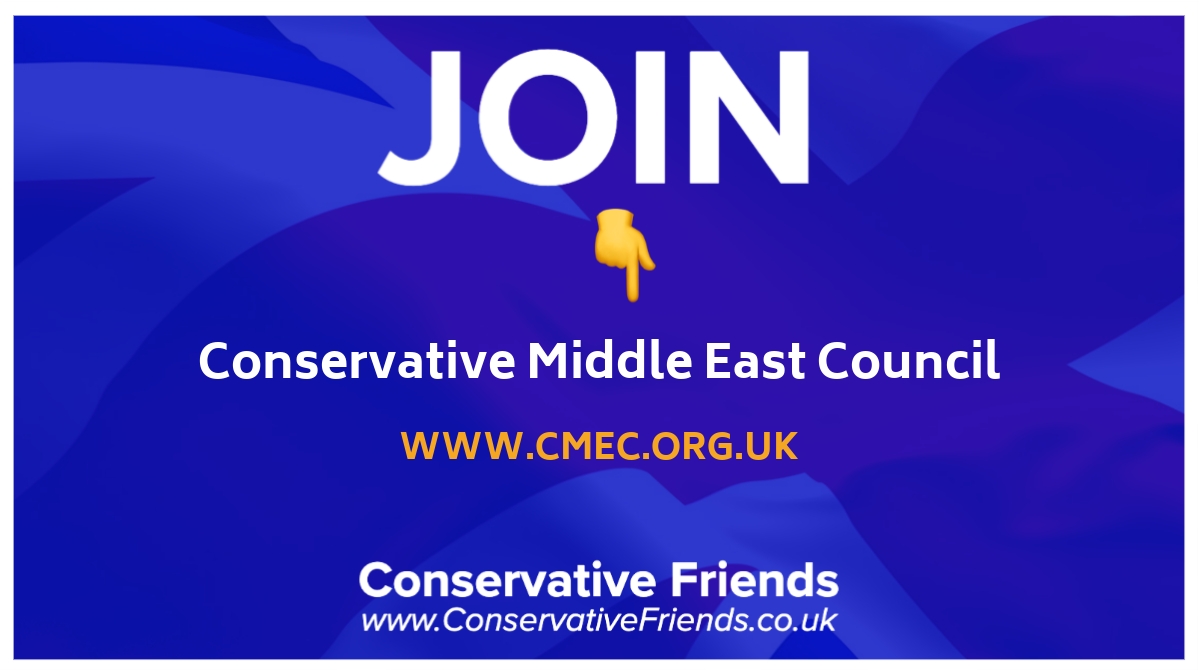 🌍🤝💙 Join the Conservative Middle East Council and connect with like-minded conservatives who support peace, stability, and economic growth in the Middle East. 🤝🙌🏻 #CMEC #ConservativeValues #GlobalCollaboration 🇬🇧🤝🌍 <a href="/cmec_uk/">CMEC UK & MENA</a>