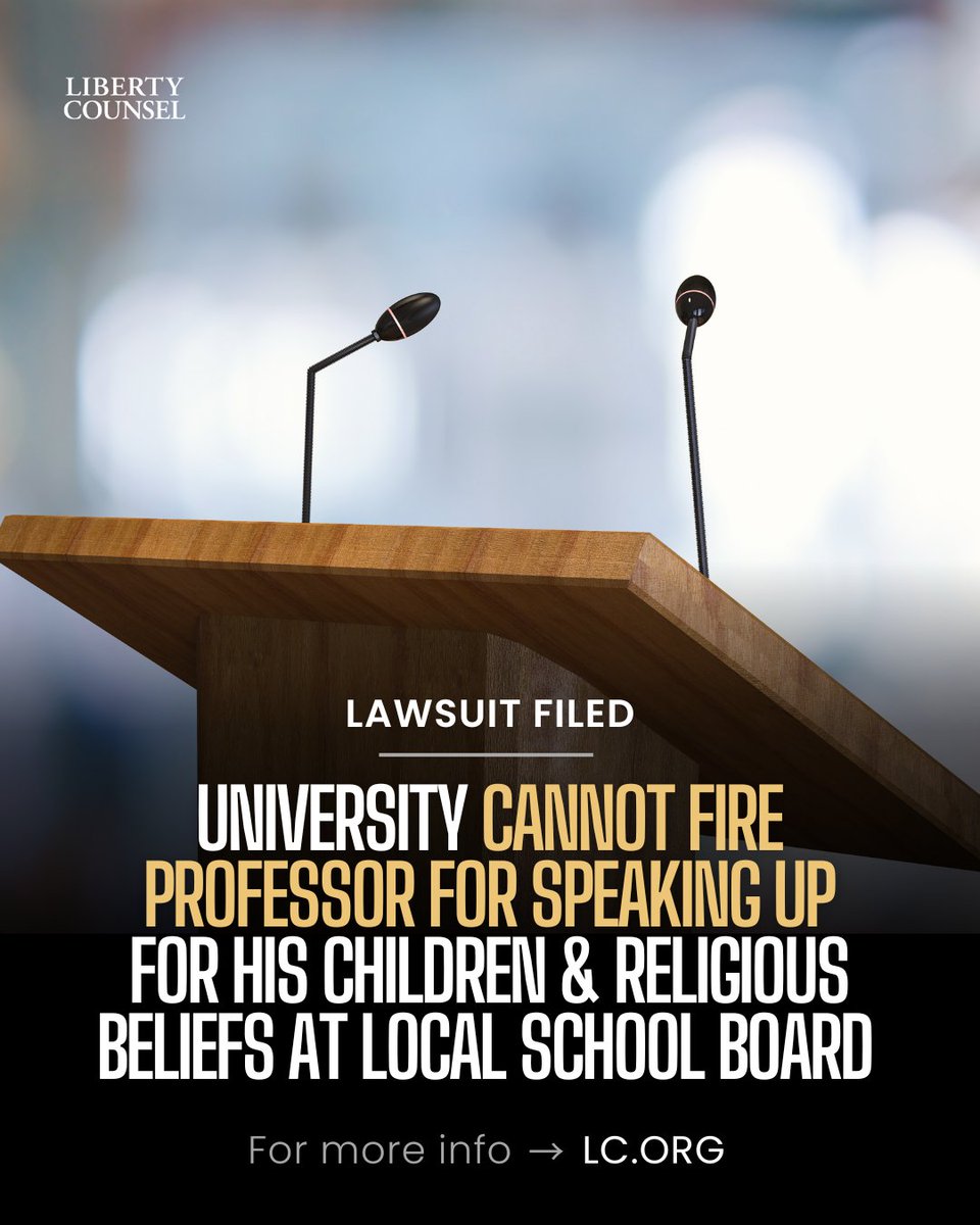 NEW CASE🚨 A professor was unlawfully fired for speaking up at school board meetings after his children's school district promoted secretly pushing radical gender ideology upon students. 
 
As a result, we're suing the University of Arizona for terminating this professor who