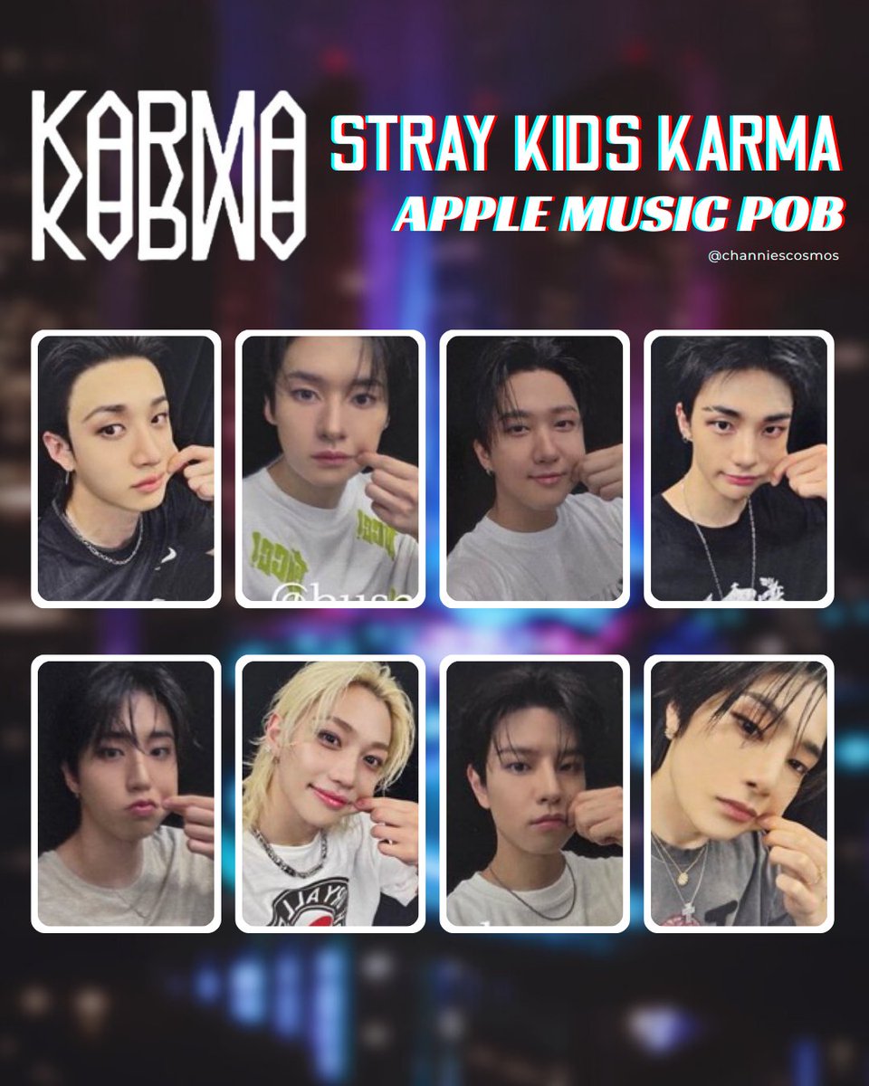 stray kids karma ot8 apple music pob and music korea pob photocard