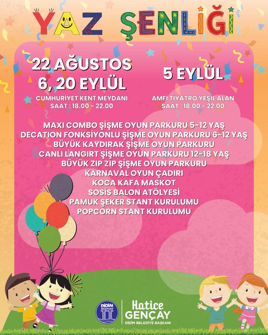 Yaz Şenlikleri Çocukları Bekliyor!