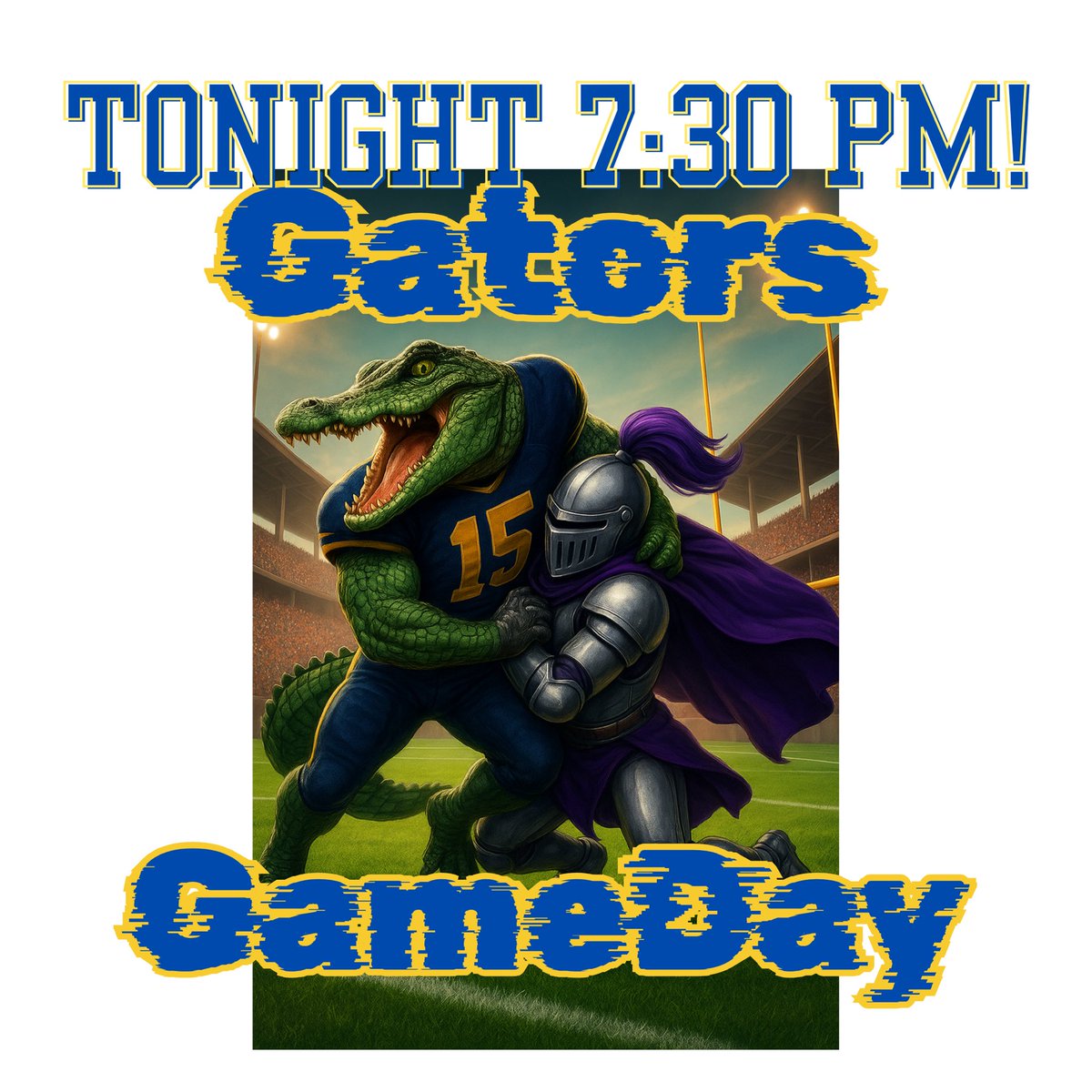 IT’S GAME DAY! LETS GO GATORS BEAT THOSE KNIGHTS! TONIGHT 7:30 at River Ridge High School!
Get your tickets at GoFan! Come out and support your team!
@gatorpressbox
@lolhsathletics
@andy_villamarzo
@prepredzonefl
 @flahsfootball
@pascocountyfb
@Hsfb_scoreboard
@biggamebobby
