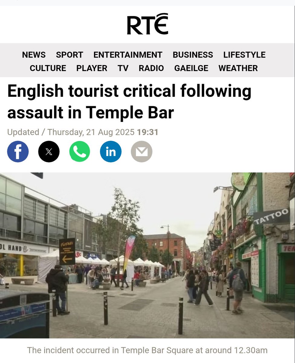 🇮🇪🚨

Look at how little media coverage the attack on an English tourist in Dublin is receiving, who is now in critical condition versus the complete hysteria from Indians, media &amp; NGOs because some teenagers gave a few Indians a few slaps 🇮🇳

I hope the English tourist recovers
