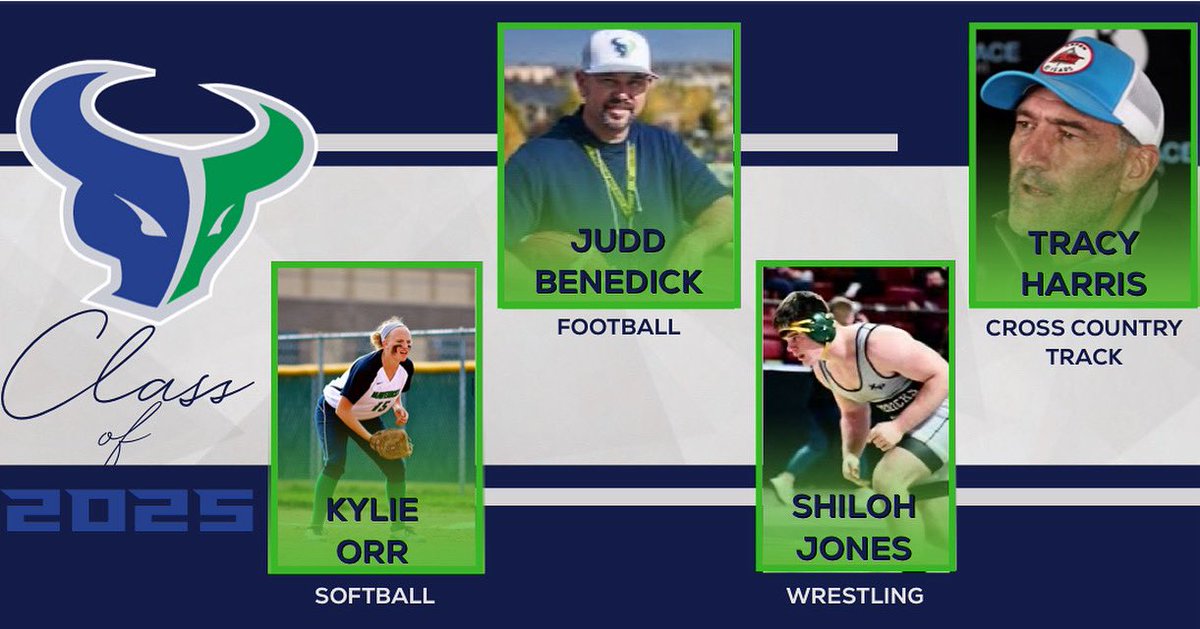 🤘🏻HALL OF FAME CLASS OF 2025🤘🏻

🏈 Coach Judd Benedick
👟 Coach Tracy Harris 
🥎 Kylie Orr 
🤼 Shiloh Jones

Congrats to our new class… we will be celebrating them during halftime of the football game on Sep 26th at Idaho Central Stadium at MVHS

#hornsup /// #thestandard