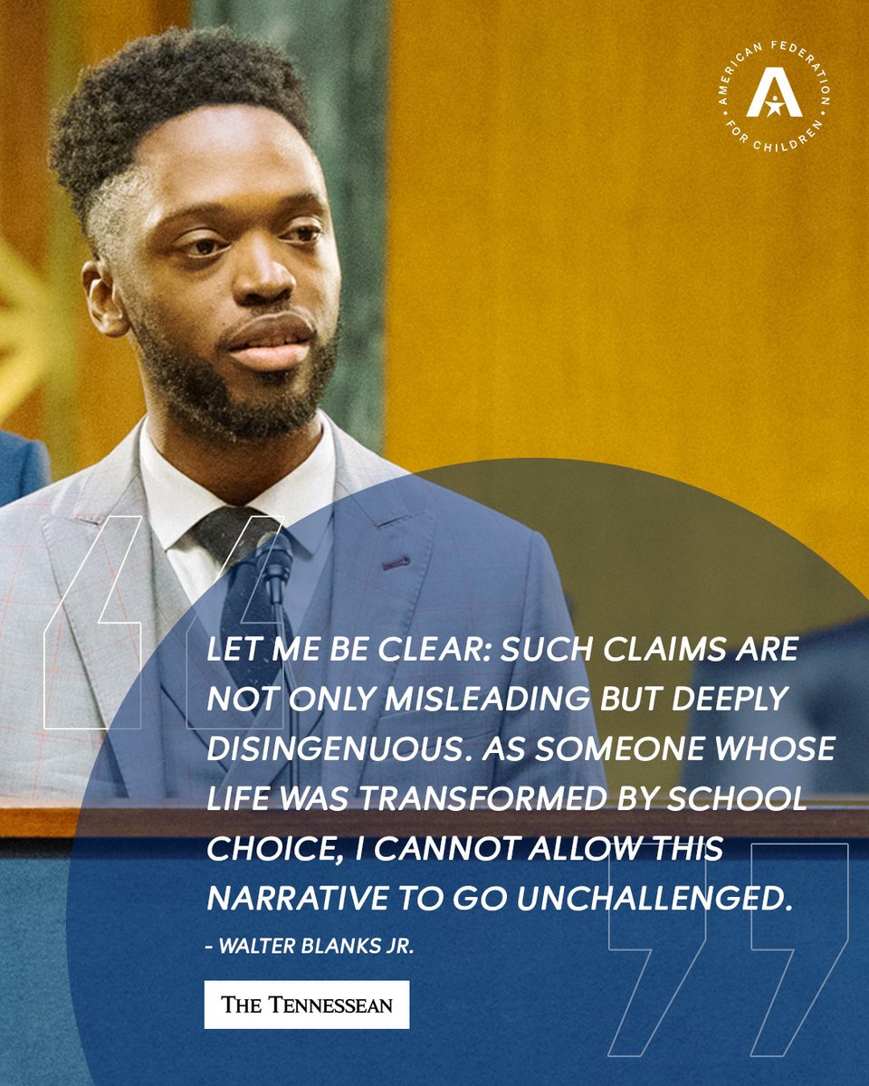 Brian Jodice (@afcpress) on Twitter photo "Let me be clear: Such claims are not only misleading but deeply disingenuous. As someone whose life was transformed by school choice, I cannot allow this narrative to go unchallenged." - <a href="/WaltBlanksJr/">Walter T. Blanks Jr.👑</a>
Read more: tennessean.com/story/opinion/… "Let me be clear: Such claims are not only misleading but deeply disingenuous. As someone whose life was transformed by school choice, I cannot allow this narrative to go unchallenged." - <a href="/WaltBlanksJr/">Walter T. Blanks Jr.👑</a>
Read more: tennessean.com/story/opinion/…