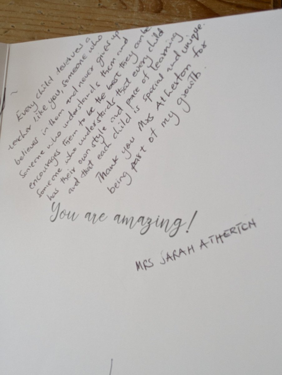 Sarah_A_Author's tweet image. I popped into school today to do some prep for September and this card was waiting for me. It&apos;s from one of the children I&apos;ve looked after for the last few years.

This is why I love working with children with special needs. This means the world.

#teacher #specialneeds #SEN