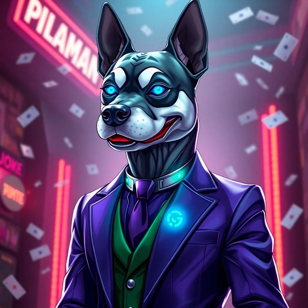 FireFundo33's tweet photo. A joker version of $BYTE Dog?
Absolutely amazing. 
#BASE.
Image made on @byte_by_grok telegram image generator. https://t.co/kNH5Ry6MnT