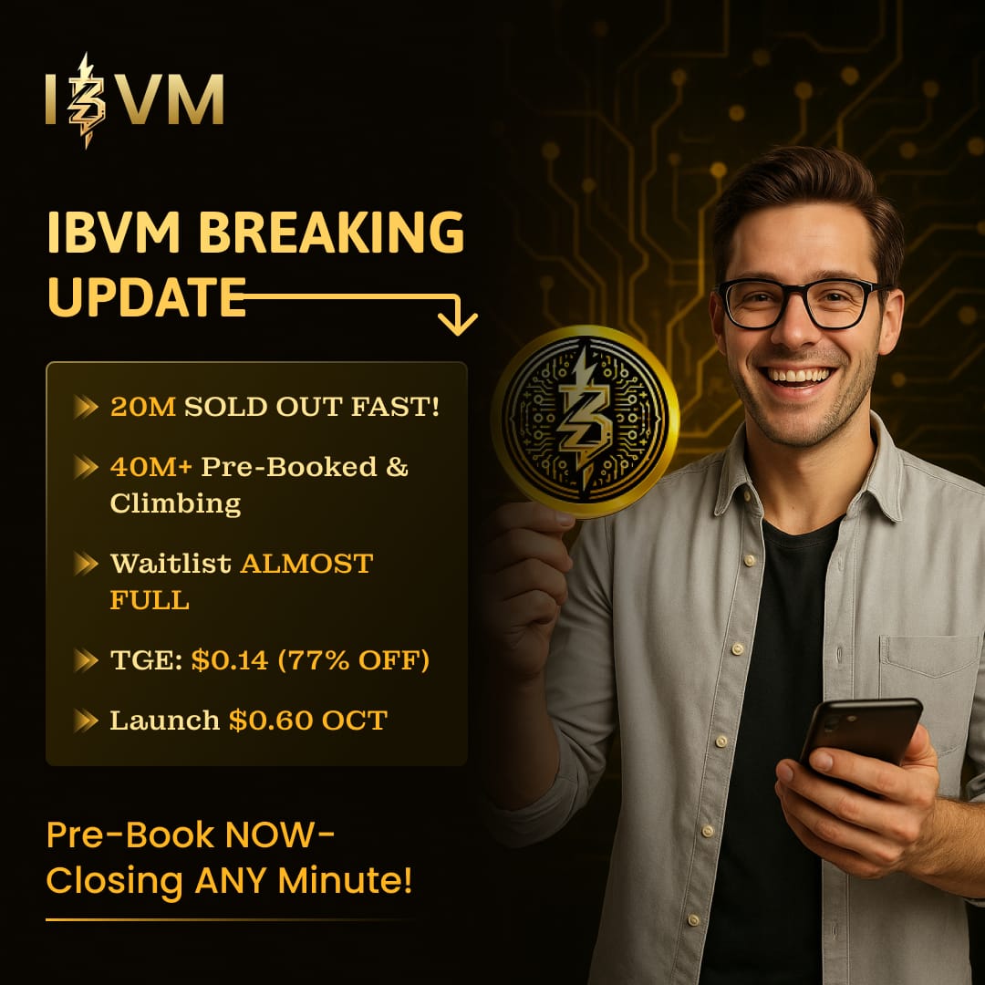 🚨 IBVM BREAKING UPDATE 🚨
The entire 20M community allocation SOLD OUT… and now the First Waitlist is almost full too 😱
🔥 Already 40 MILLION tokens pre-booked
⚡ At this pace, the waitlist will close in just a couple of hours!
💎 TGE Price: $0.14 (77% OFF)
📈 Exchange Launch: