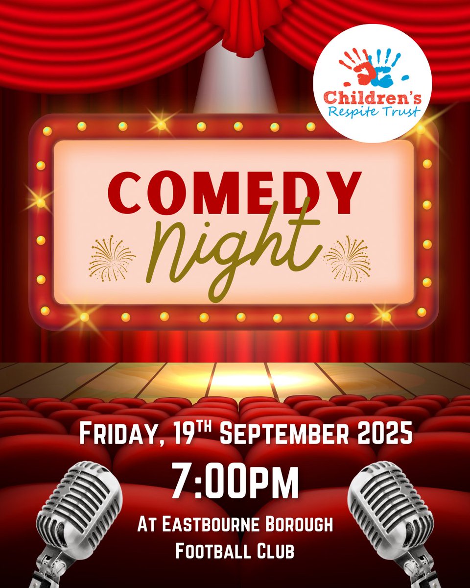 Chamber member Children's Respite Trust  are hosting a Comedy Night! 

📆 Friday 19th September 2025

⏰ 7pm

📍 Eastbourne Borough Football Club

For more information please visit - eastbourneunltd.co.uk/events?id=1624 

 #eastsussex #eastbournebusiness #eastbournelocal #ebchamber