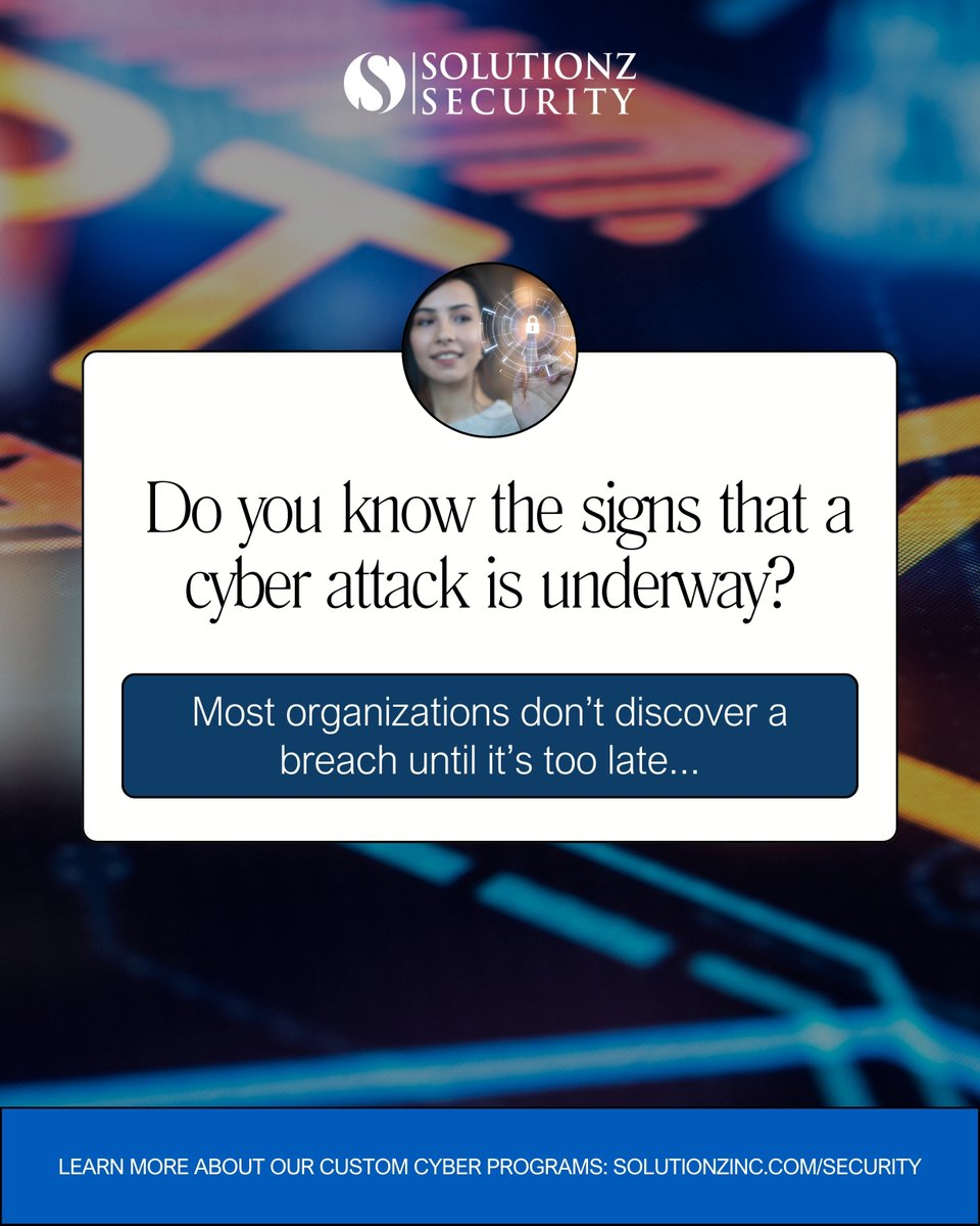 SolutionzInc's tweet image. Cybersecurity protection doesn’t have to be complex if you have the right resources in place. Click here to learn what your Security Operations Center (SOC) should be doing for you: bit.ly/45Gl8lL
#Cybersecurity #SecureData #TechSecurity