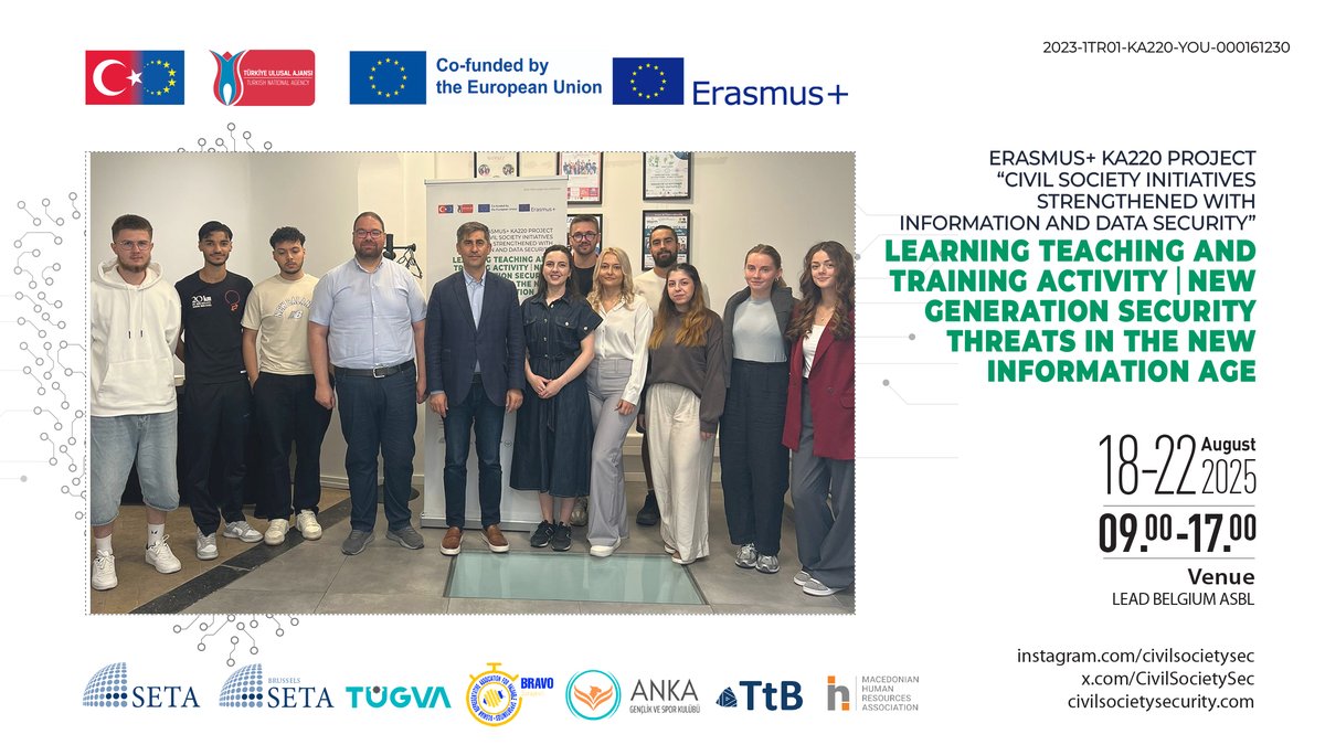 BrusselsSeta's tweet photo. SECURE-CS LTT in Brussels wrapped up with a crisis simulation by Prof. Dr. Murat Yeşiltaş. @ulusalajans @EUErasmusPlus @CivilSocietySec https://t.co/5htxHVN1F5