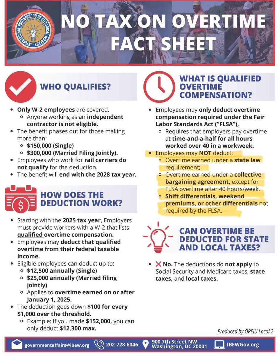 I remember when other IBEW members were proudly saying “He’s gonna take away tax on overtime” 
  
There’s a sucker born every minute”.  Glad I’m woke (smart) enough to not believe the bs