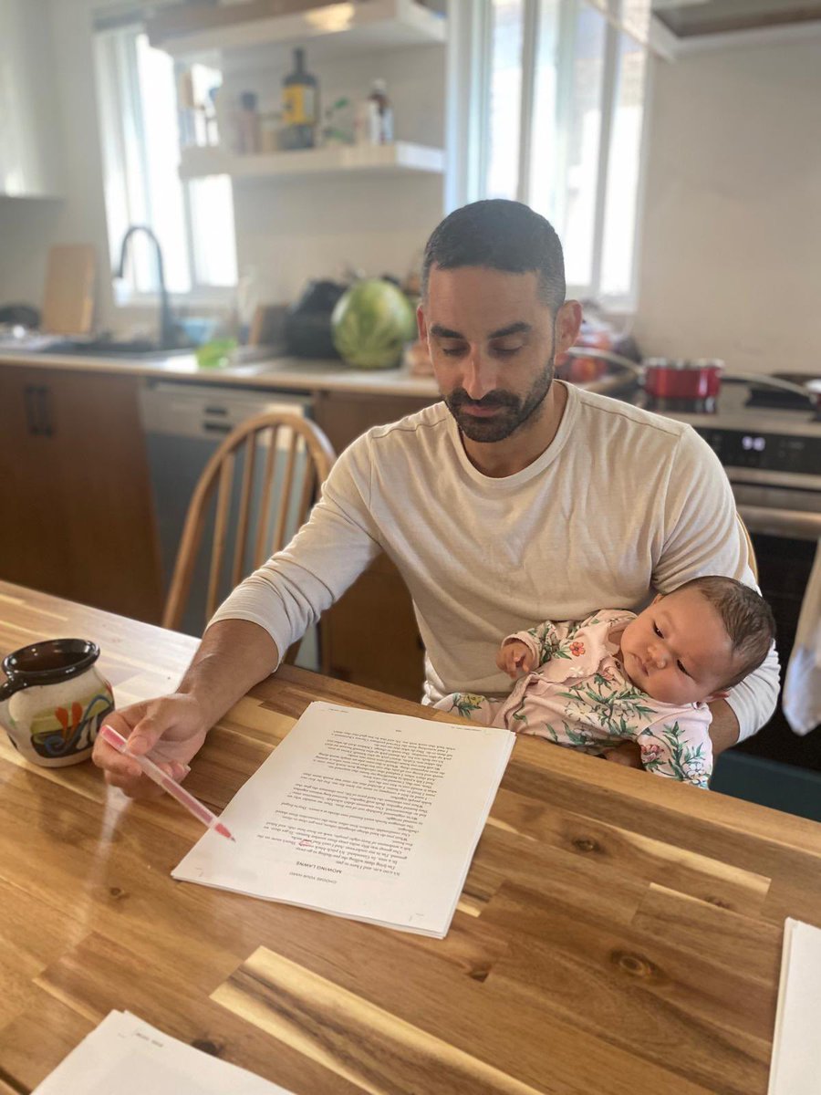 Continuing to review the first pass of designed pages from my next book, Unhinged Habits (out Jan 2026), in the early morning at our new cottage.