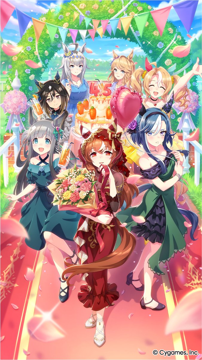 【4.5周年キービジュアル公開！】
8月24日(日)にリリース4.5周年を迎えるゲーム「ウマ娘 プリティーダービー」！
4.5周年を記念して、ウマ娘たちのドレス姿が華やかなキービジュアルを公開しました！

#ウマ娘 #ゲームウマ娘