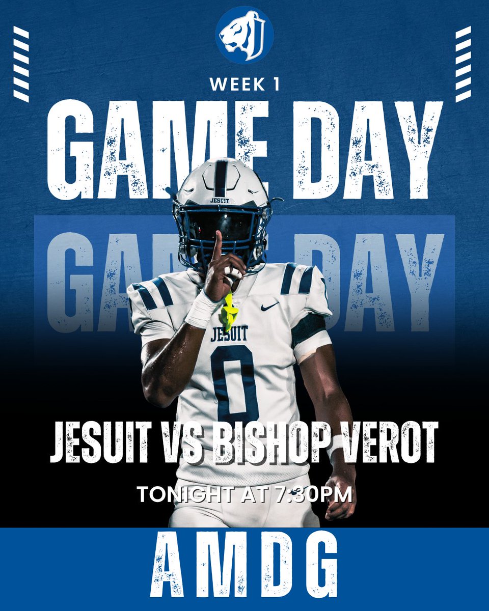 Bishop Verot comes to town tonight to kick off the regular season!

#AMDG #GoTigers #JesuitFootball