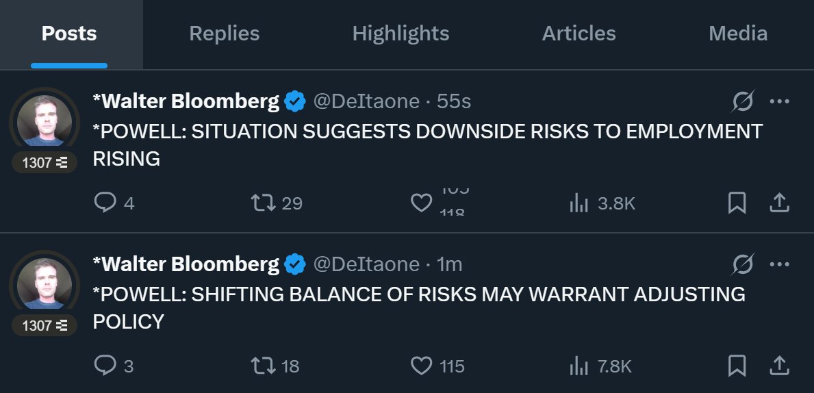 In case you wonder why everything is pumping. 

He basically hint that I am going to cut rate (adjust policy)