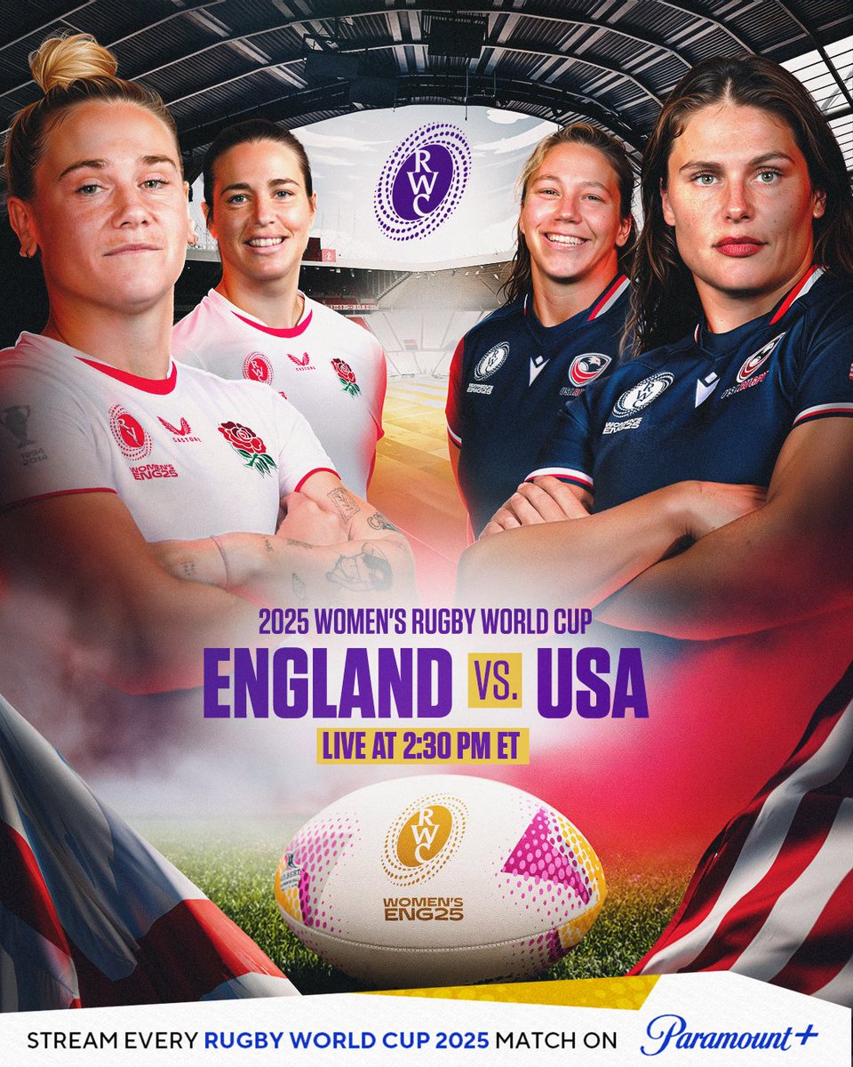 CBS Sports (@cbssports) on Twitter photo Watch <a href="/ilona_maher/">Ilona Maher</a> and <a href="/USARugby/">USA Rugby</a> take on England in the #RWC2025 today at 2:30pm ET 🏉
Stream every <a href="/rugbyworldcup/">Rugby World Cup</a> match on <a href="/paramountplus/">Paramount+</a> 📺 Watch <a href="/ilona_maher/">Ilona Maher</a> and <a href="/USARugby/">USA Rugby</a> take on England in the #RWC2025 today at 2:30pm ET 🏉
Stream every <a href="/rugbyworldcup/">Rugby World Cup</a> match on <a href="/paramountplus/">Paramount+</a> 📺