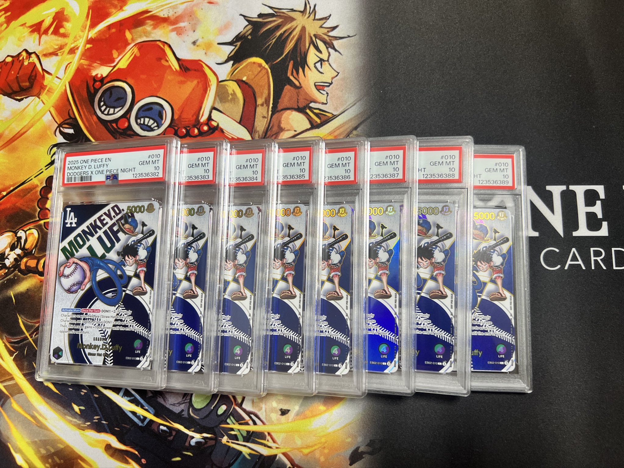 PSA10 ドジャース　ルフィ2025 ONE PIECE EN 鑑定済/PSA10】モンキー・D・ルフィ ドジャース 【英語版】【ONE