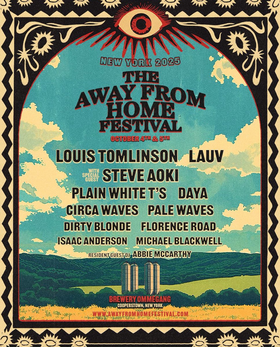 Louis Stan Brasil (@louisstanbr) on Twitter photo É OFICIAL! 👁️
A edição 2025 do <a href="/AFHFestival/">The Away From Home Festival</a> acontecerá em Cooperstown, NY!
Data: 04 e 05 de Outubro
N° Atrações: 11 É OFICIAL! 👁️
A edição 2025 do <a href="/AFHFestival/">The Away From Home Festival</a> acontecerá em Cooperstown, NY!
Data: 04 e 05 de Outubro
N° Atrações: 11