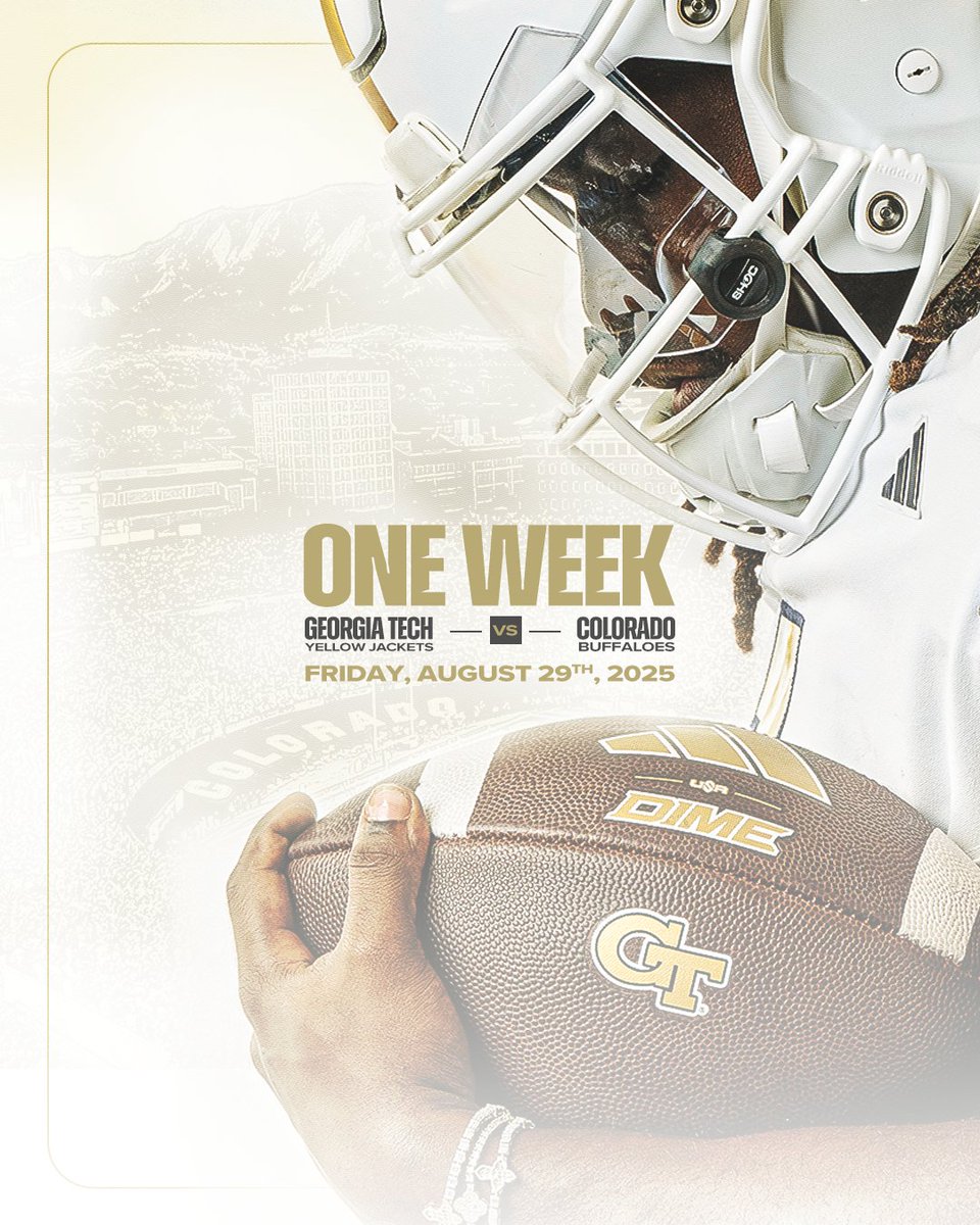 Georgia Tech Football (@georgiatechfb) on Twitter photo 𝗢𝗡𝗘 𝗪𝗘𝗘𝗞 ⏳
#StingEm 🐝 𝗢𝗡𝗘 𝗪𝗘𝗘𝗞 ⏳
#StingEm 🐝